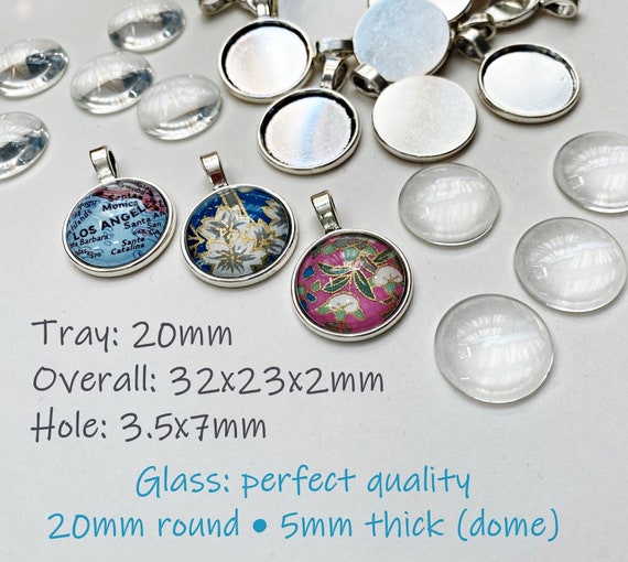Cheriswelry Cabochon in vetro trasparente da 45 mm, 50 pezzi, con cupola trasparente, per cammeo, decorazione fai da te, artigianato, creazione di gioielli