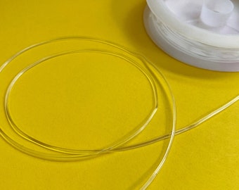 Durchsichtiges elastisches Stretchband für Armbänder, Schmuckherstellung, Freundschaftsbänder. 1mm runde, durchsichtige Gummikordel, 1 Rolle, 4 Meter