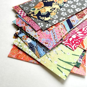 Washi Paper Scrap Pack, Japanese Chiyogami, scrapbooking paper, paper crafts, collage scraps, kids craft supply