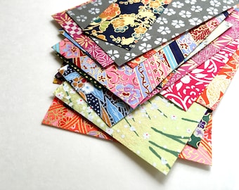 Washi Paper Scrap Pack, Japanese Chiyogami, scrapbooking paper, paper crafts, collage scraps, kids craft supply