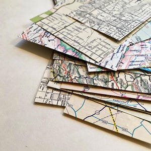 Pièces de rebut de carte vintage de Washington DC, comprend des cartes DC, Va, Md, De, Wv, fabrication de cartes, cartes de scrapbooking, travaux manuels, papier, carte de collage, éphémère