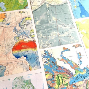 Vintage Maps, geomorphology, topography maps, DIY card making, scrapbooking maps, map scraps, crafts, paper crafts, DIY bunting. Qty 20 4x6 image 3