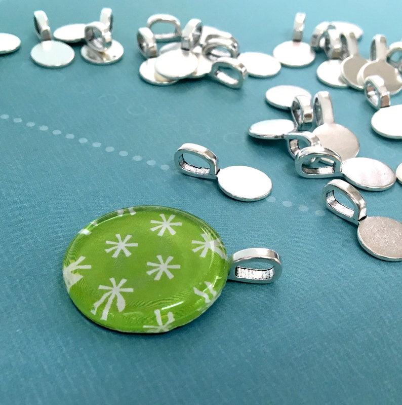 Glue on Flat Pad Pendant Bail 10 Mm Round Glue Pad DIY Etsy UK