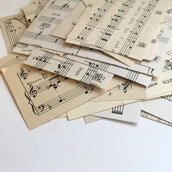 Vintage Sheet Music Scrap Pieces, sheet music DIY card making, scrapbook paper, collage, vintage music ephemera, school project, DIY crafts