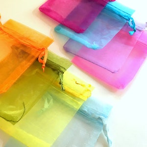 Organza Favor Bags: Mixed Colors, Satin Drawstring (2.5x3.5") image 3