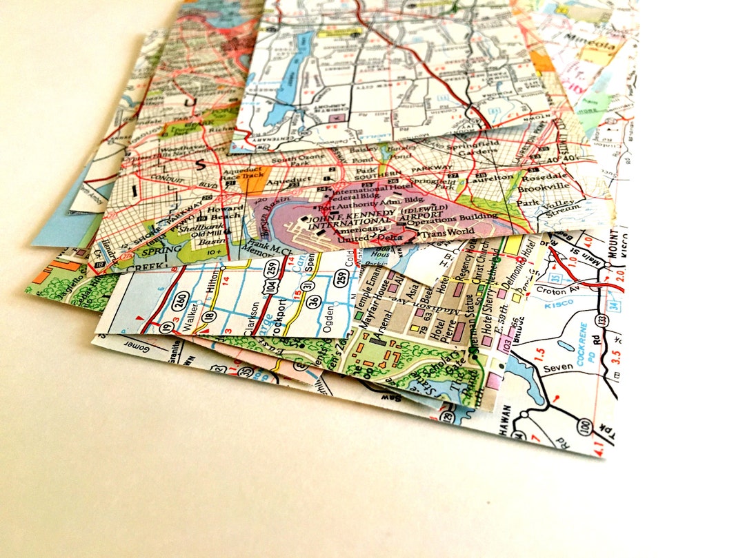 New York Vintage Map Scraps ~ Brooklyn, NYC, DIY Card Making, Scrapbook ...