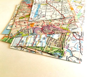 New York Vintage Map Scraps ~ Brooklyn, NYC, DIY card making, scrapbook maps, map crafts, paper, collage map, ephemera, school project QTY15