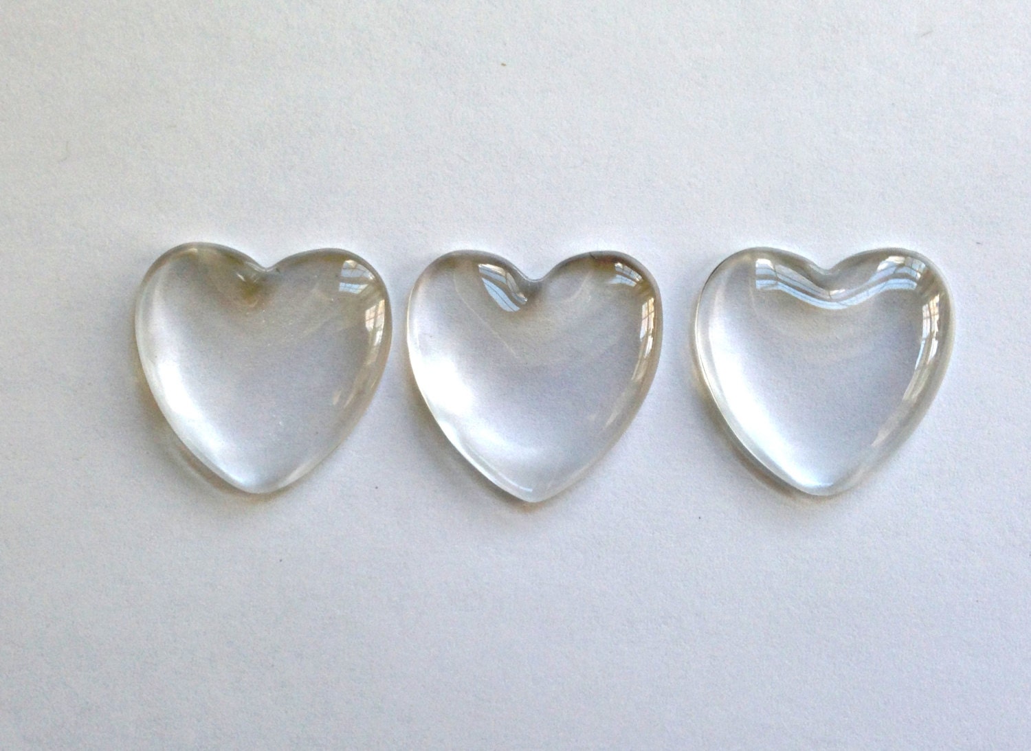 Clear Glass Heart Shaped Cabochon 25mm Heart Cabochon 1 Etsy