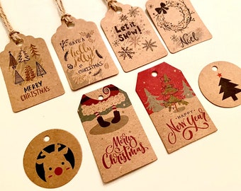 Holiday Gift Tag Set, Hang Tags, Let it Snow, Noel, Gift wrapping, Paper gift tags, gift tags Christmas, holiday gift wrapping, gift bag