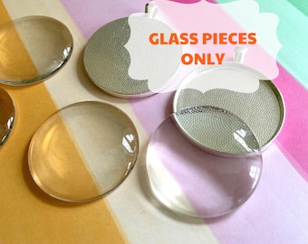 Clear Glass Dome Cabochon 38mm round cabochon, magnet DIY, pendants, photo pendants. Round glass cabochon, large, extra large pendant supply