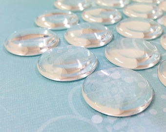 Klare Glaskuppel Cabochon 25 MM 1 Zoll rundes Cabochon, Magnet DIY, Anhänger, Fotoanhänger. Runder Glascabochon, Anhänger angebot