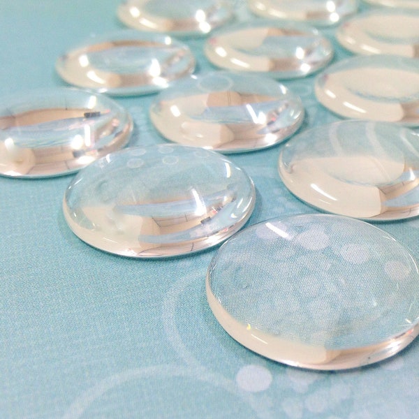 Clear Glass Dome Cabochon 25MM 1 inch round cabochon, magnet DIY, pendants, photo pendants. Round glass cabochon, pendant supply