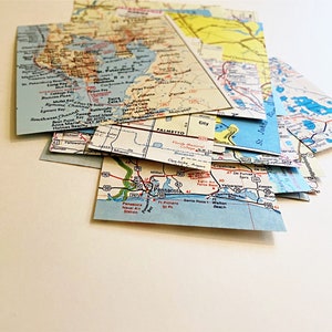 Morceaux de rebut de carte vintage de Floride. Fabrication de cartes DIY en Floride, cartes de scrapbooking FL, artisanat de carte, papier, collage carte, éphémère, projet d'école, FL