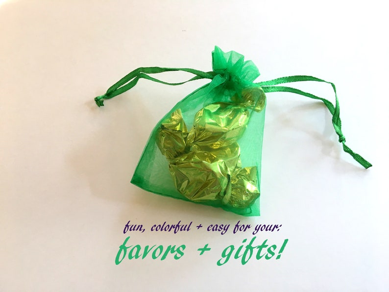 Organza Favor Bags: Mixed Colors, Satin Drawstring (2.5x3.5") image 4