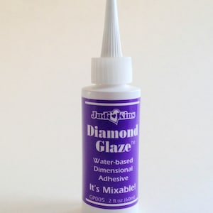 Diamond Glaze flacone da 2 oz. Colla di resina per lavori artigianali in vetro, magneti fai da te, ciondoli fai da te, si asciuga trasparente, adesivo dimensionale, colla atossica