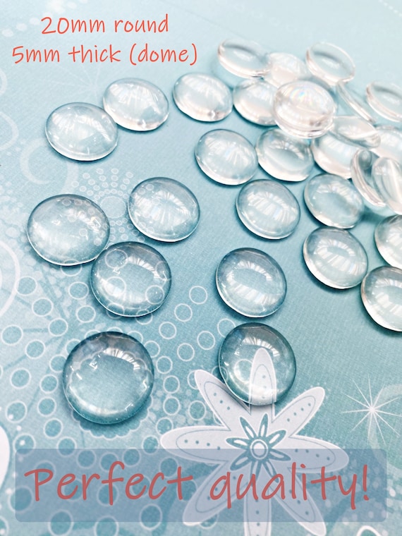 Clear Glass Dome Cabochon, 20mm round, magnet DIY, pendants, photo pendants. Round glass cabochon, pendant, flat glass, craft jewelry