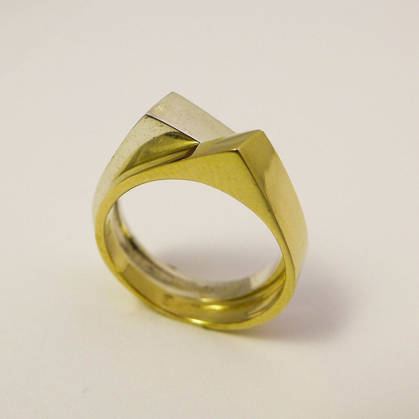 Geometric Gold Rings Set Unique Wedding Rings Set 14K / 18K Etsy