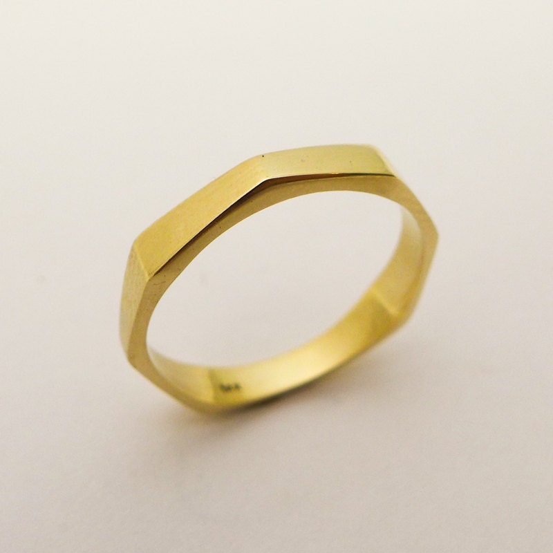 Mens thin deals gold ring