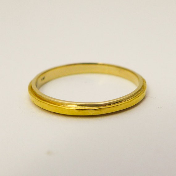 Thin Gold Ring Gold Wedding Band Wedding Ring solid 14K Gold Woman/'s Ring Minimalist Gold Band Ring Gift for Her handmade eco friendly