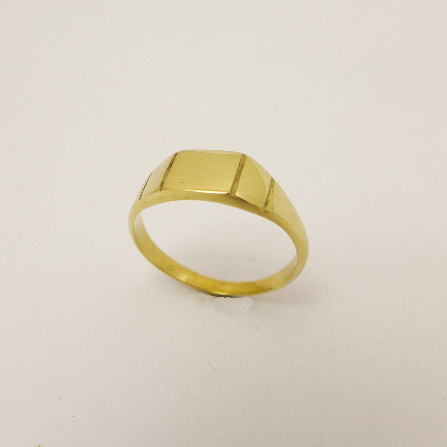Simple Signet Ring for Men and Women Handmade of 14K 18K Solid