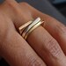 Modern Stacking Rings Set Geometric 14K /18K Solid Gold - Etsy