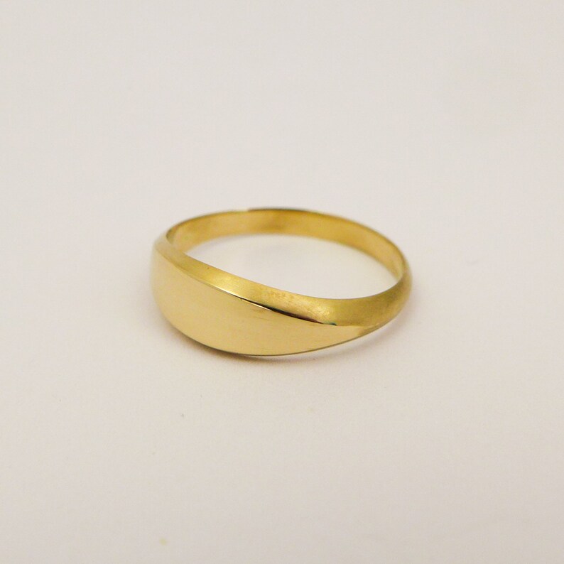 Brushed Gold Ring for Men and Women Simple Ring Etsy