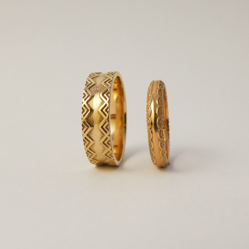 male and female matching wedding bands
