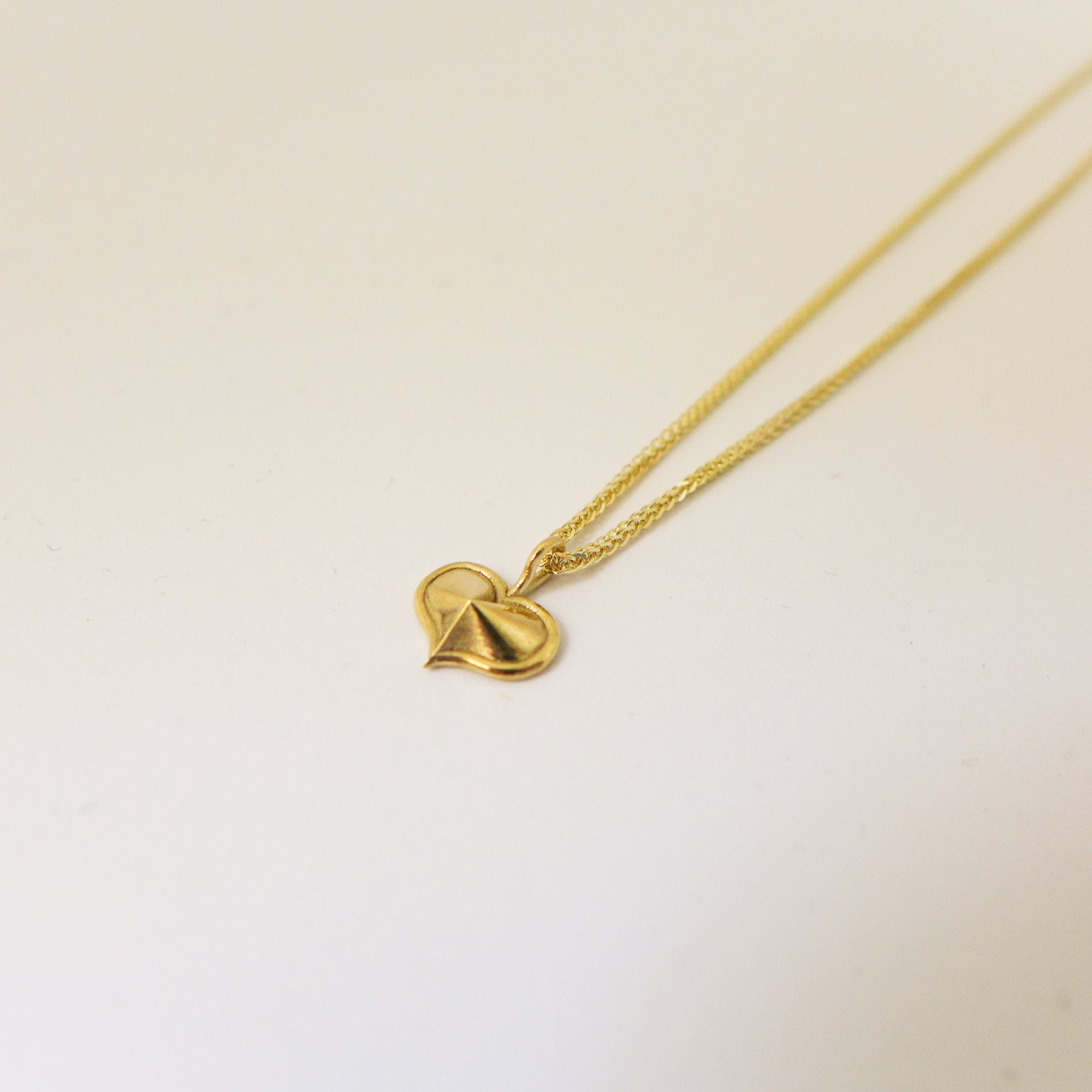 14K Gold Heart Pendant Necklace Heart 