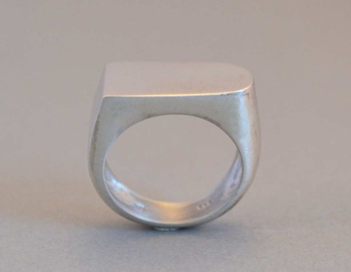 Statement Ring Sterling Silver 925 Solid Matte Silver Etsy