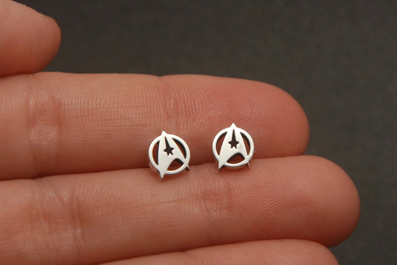 star trek stainless stud earrings