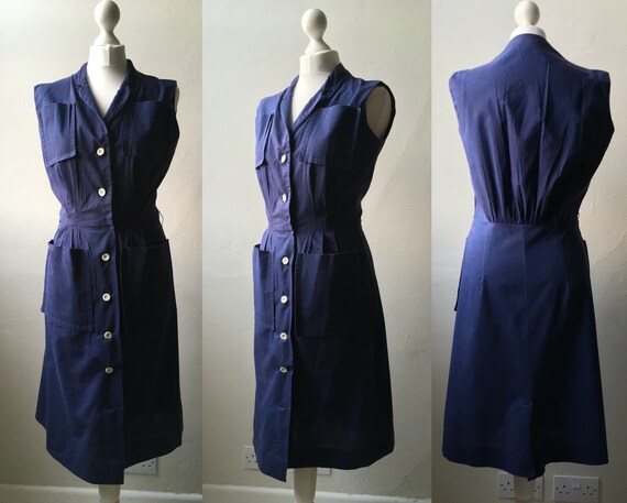 Vintage late 1940s early 1950s Helen Whiting navy