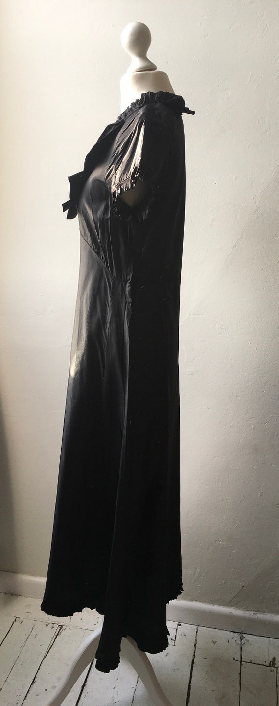 Vintage 1930s black taffeta short sleeve afternoo… - image 5