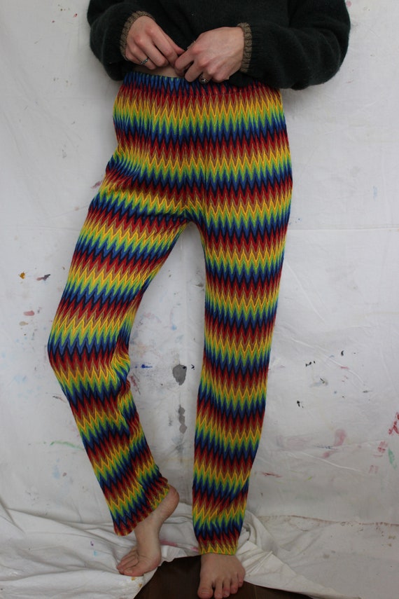 VTG Rainbow Chevron Sheer Mesh Pants