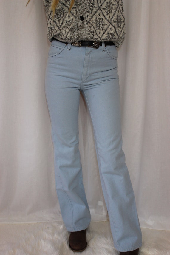 VTG 70s Baby Blue Wrangler Wrapid Transit High Wai