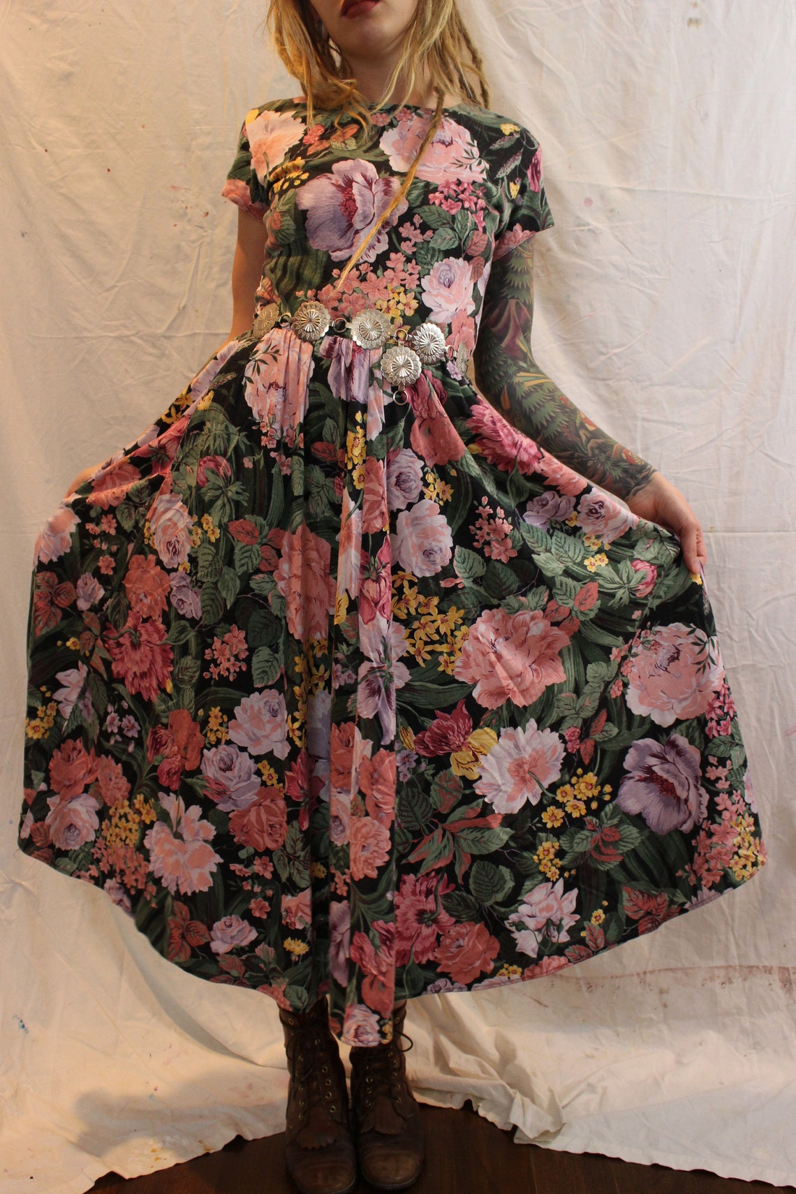 VTG 80's Carol Anderson California Floral Maxi Dress Etsy