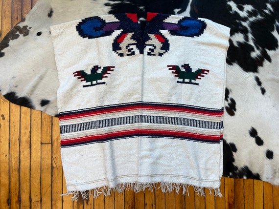Vintage Mexican blanket poncho - image 5