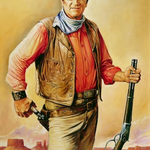 John Wayne, True Grit, tarjeta de felicitación personalizada para cualquier ocasión, de Cellini Designs