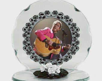 Cliff Richard Collectible Photo Cut Glass Round Plaque  by Cellini plaques