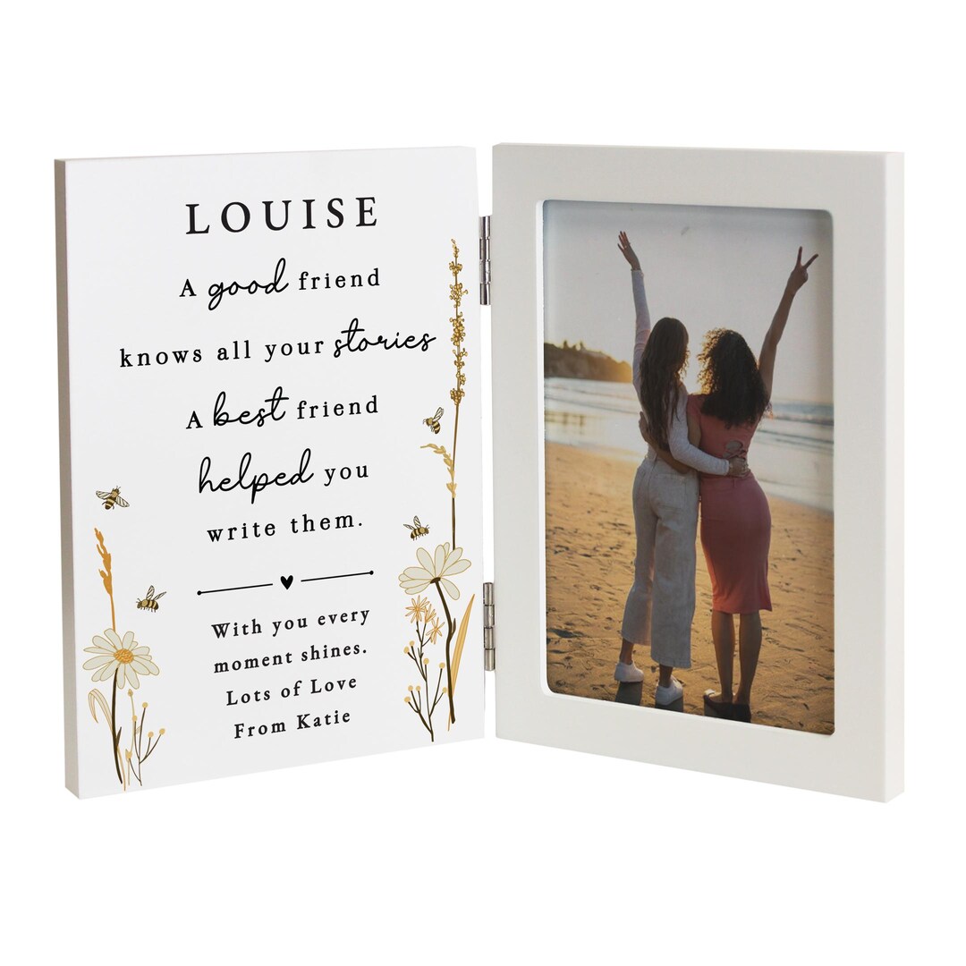 Personalised Friend Photo Frame With Friendship Verse & Own Message - Etsy