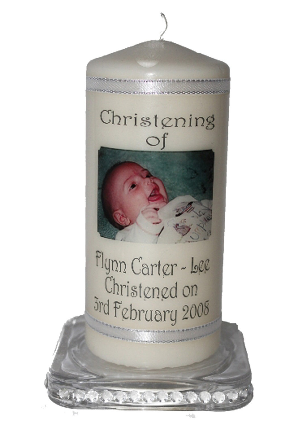 Personalised Christening Candle Gift Unique Keepsake, Christening