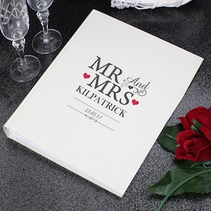 Personalised Mr And Mrs Album with Tissue Interleaved Pages   Keepsake Memories