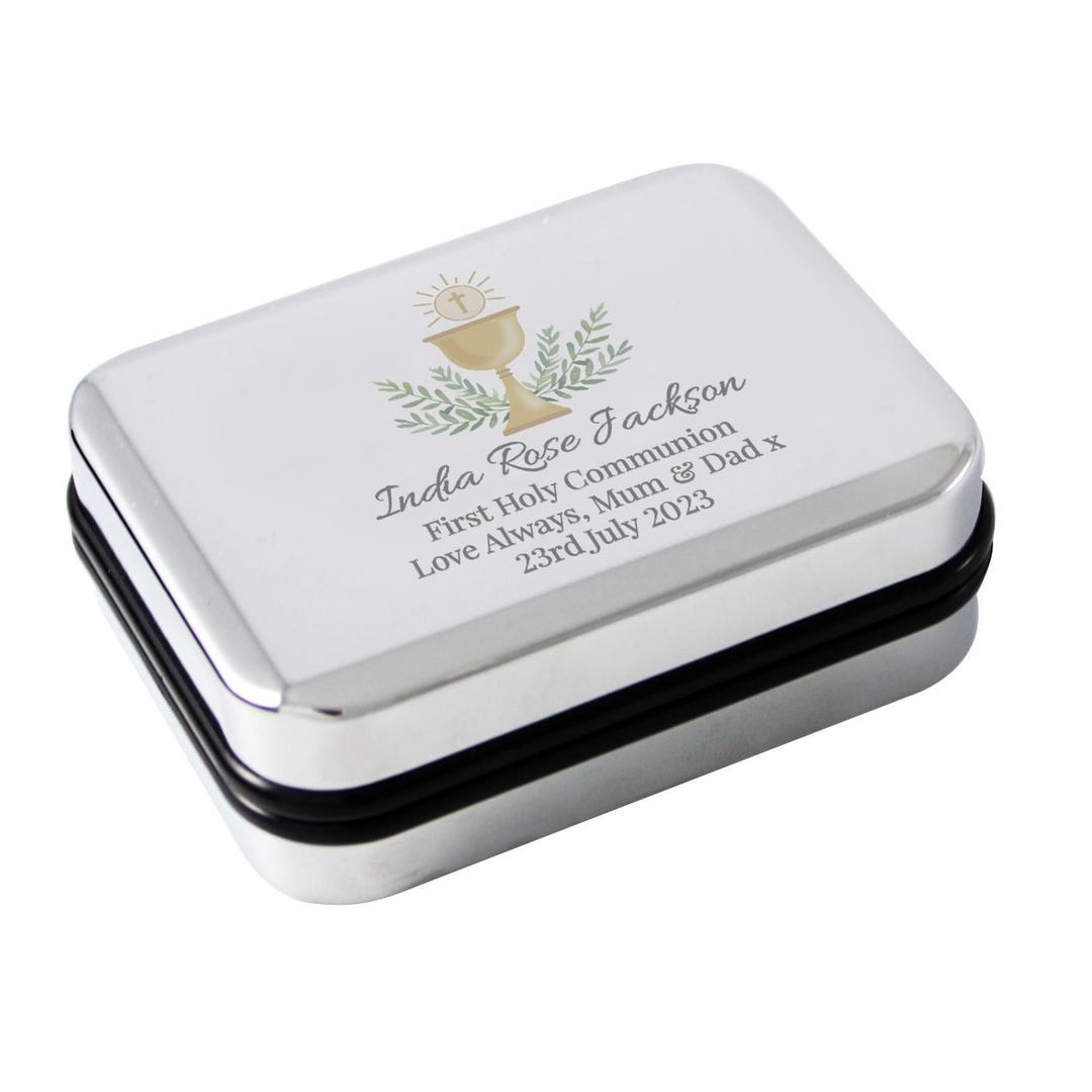 Holy Ase Design Personalized First Holy Communion Necklace Box by Cellini Designs - Etsy