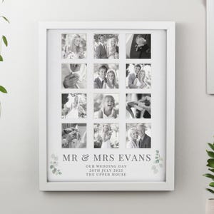 Personalised Wedding White Multi Photo Frame by Cellini Designs