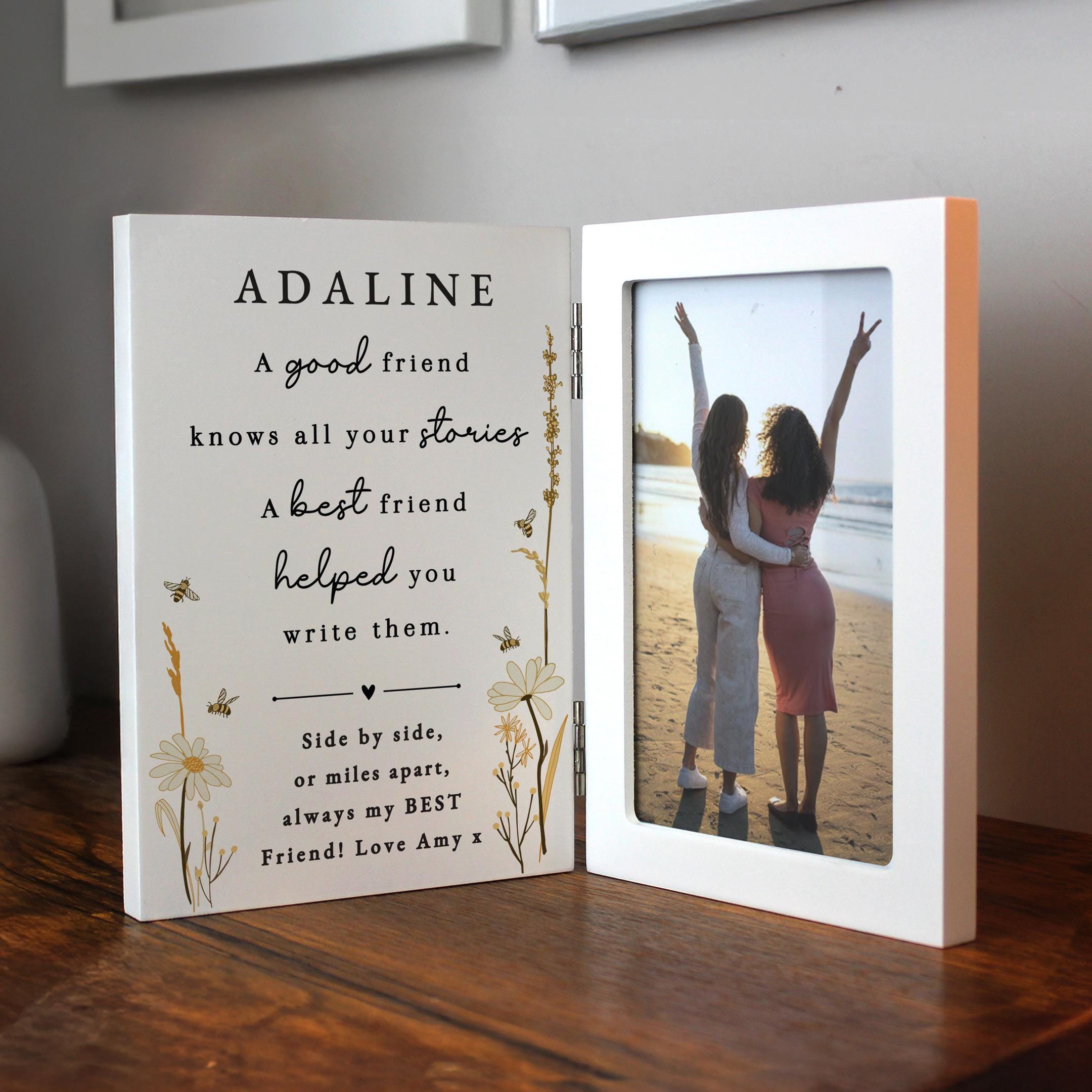 Personalised Friend Photo Frame With Friendship Verse & Own Message - Etsy