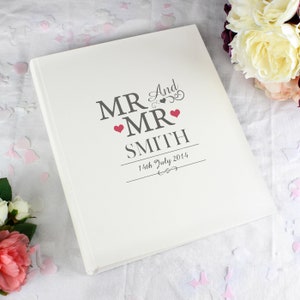 Personalised Mr & Mr Wedding Album with Tissue Interleaved Pages , Keepsake Memories