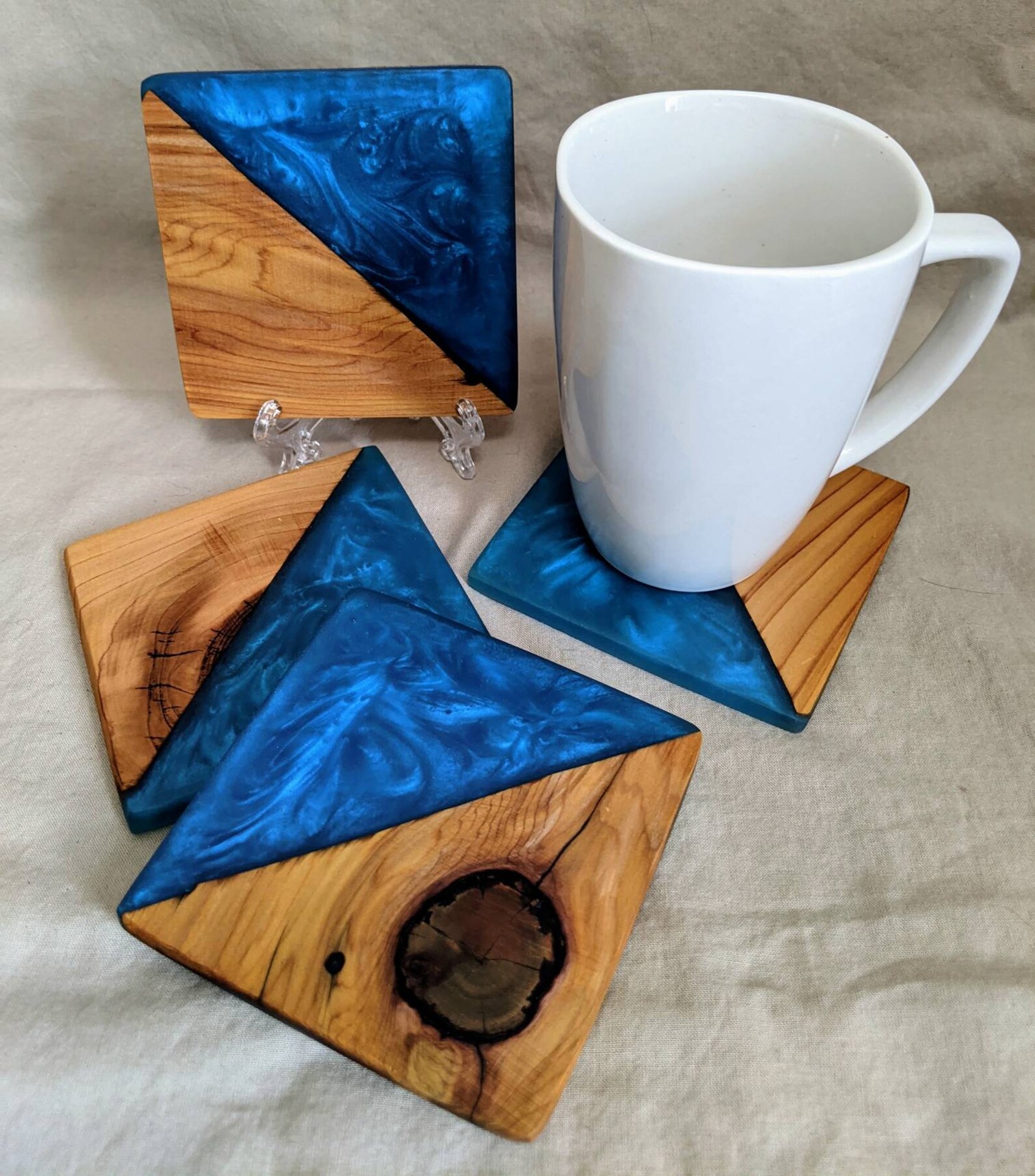 Reclaimed Wood & Epoxy Coasters Etsy