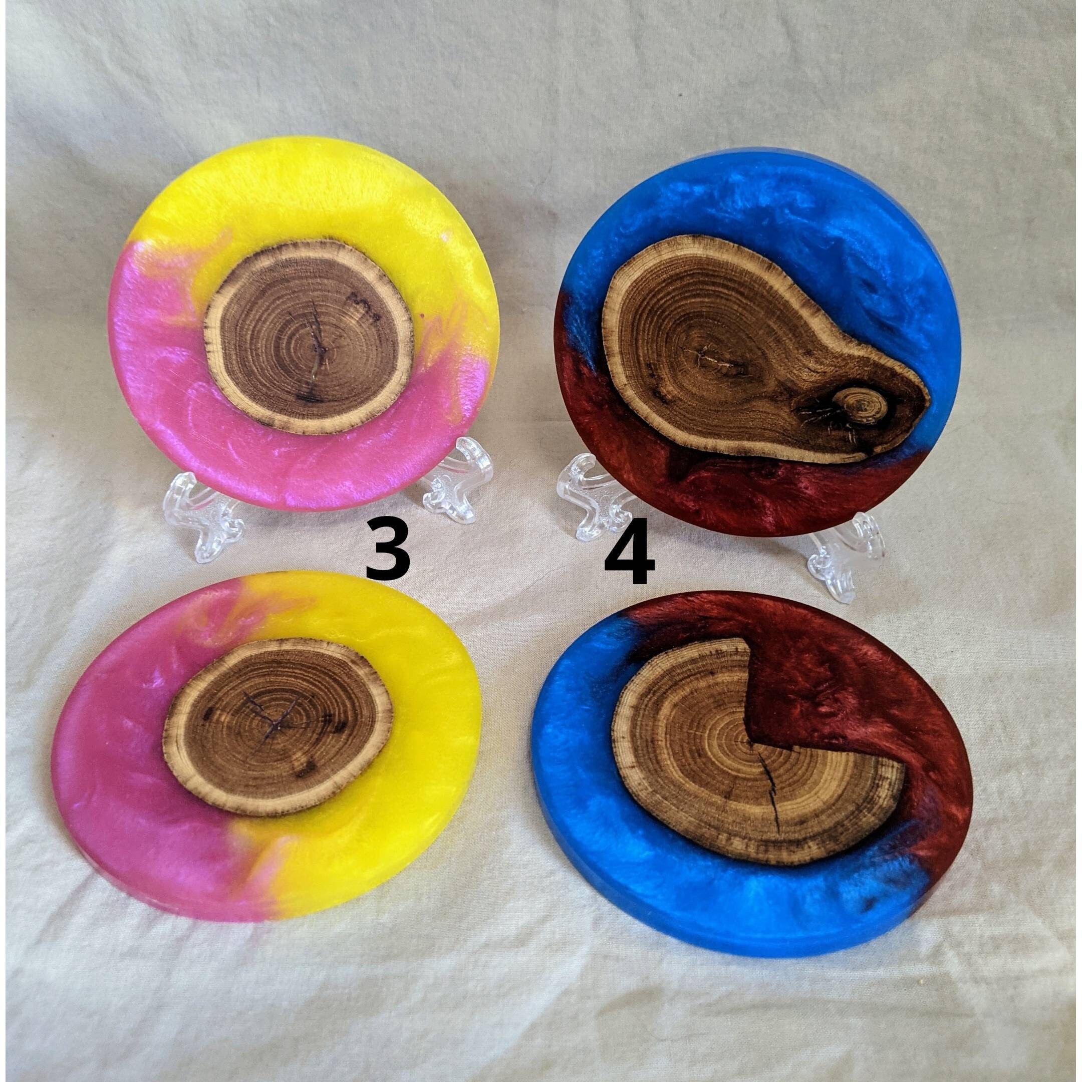 2 Coaster Set Reclaimed Wood. & Epoxy Etsy