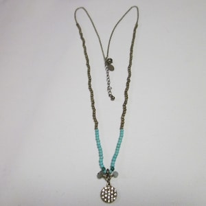 Beaded Necklace With Diamond Pendant