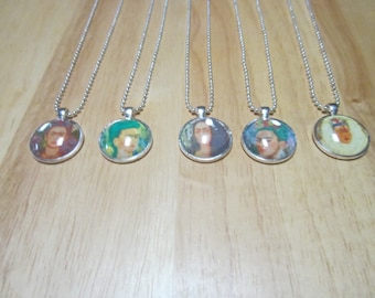 Frida Kahlo Glass Dome Necklace