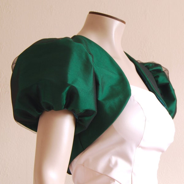 Puff Sleeve Cropped Bolero jacket Taffeta & Tulle